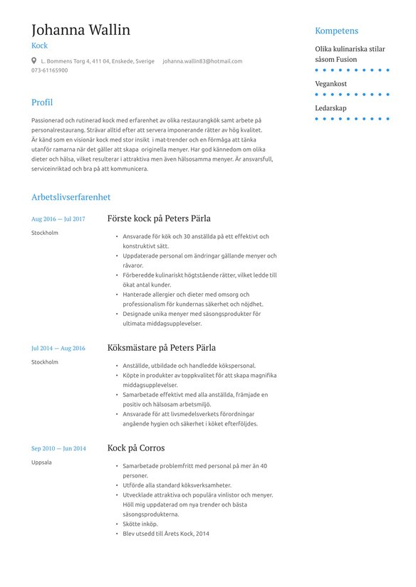 Kock resume example