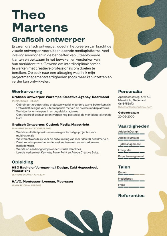 Grafisch Ontwerper resume example