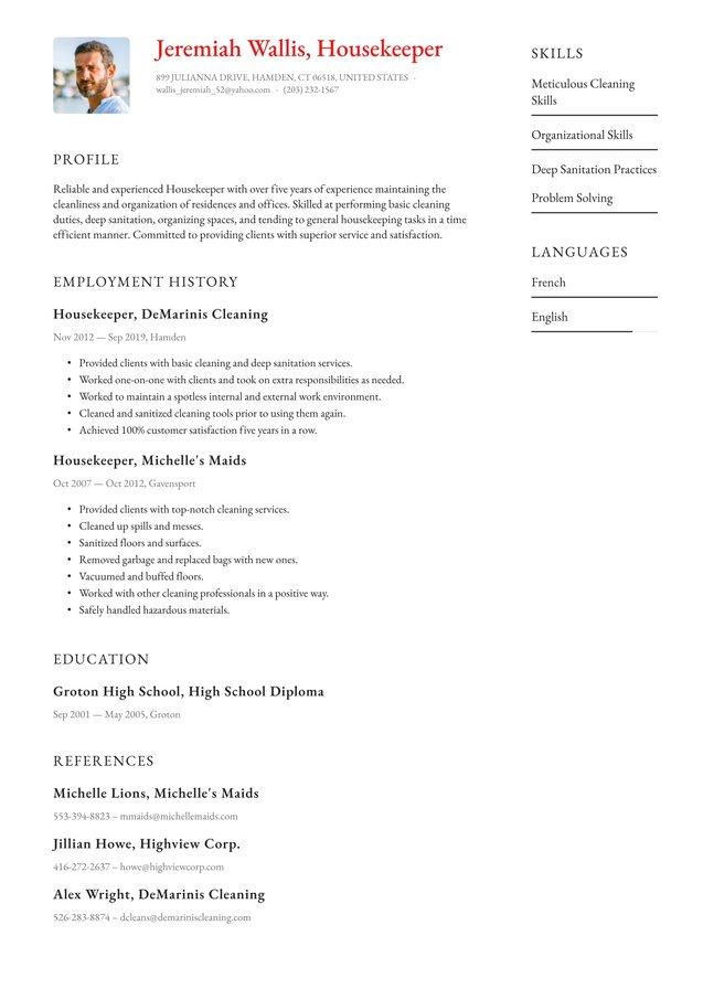 Mid-career Housekeeping Translation missing: en.examples.cover_letter_example