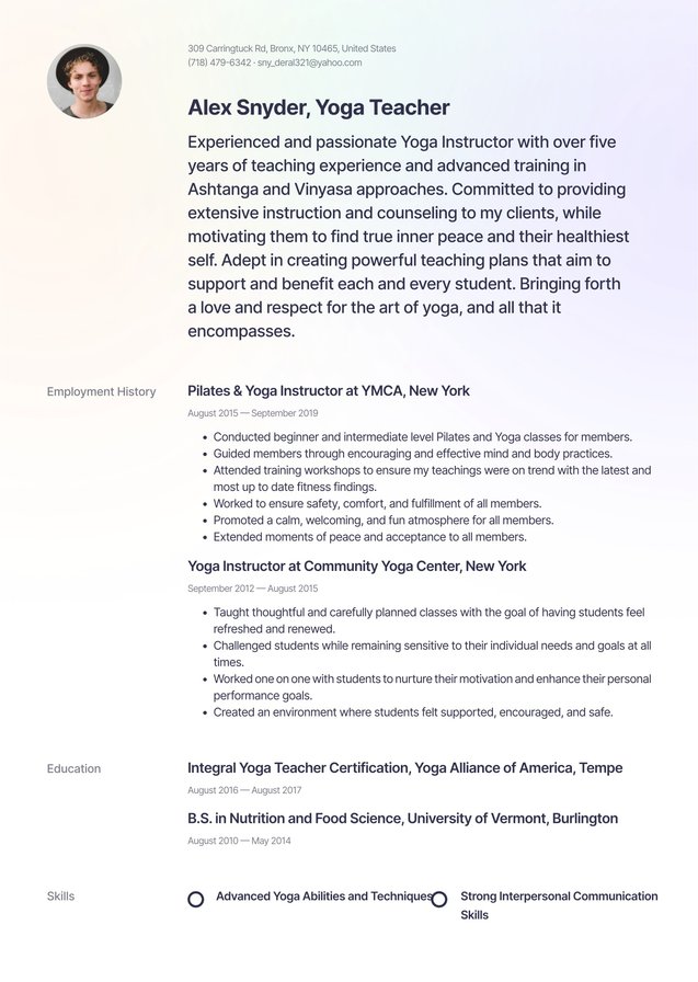 Mid-career Yoga Instructor Translation missing: en.examples.cover_letter_example