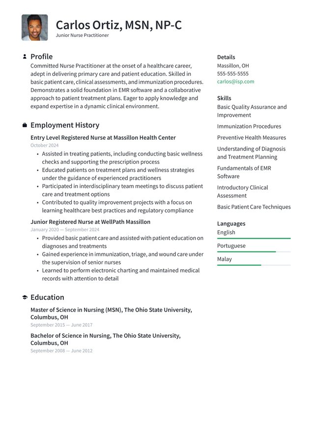Entry-level Nurse Practitioner Translation missing: en.examples.cover_letter_example