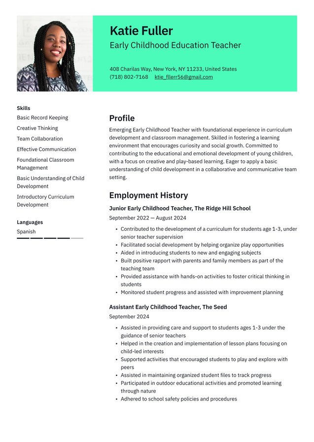 Entry-level Early Childhood Educator Translation missing: en.examples.cover_letter_example