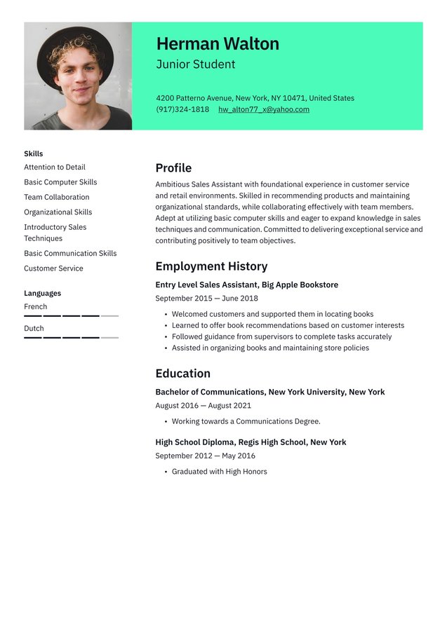 Entry-level Student Translation missing: en.examples.cover_letter_example