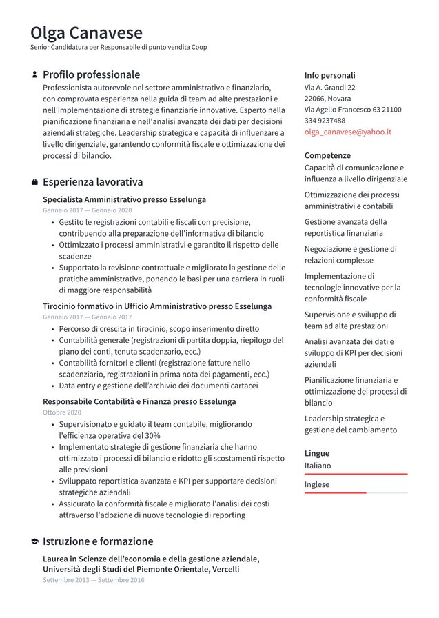 Esperienza avanzata Coop Translation missing: it.examples.cover_letter_example