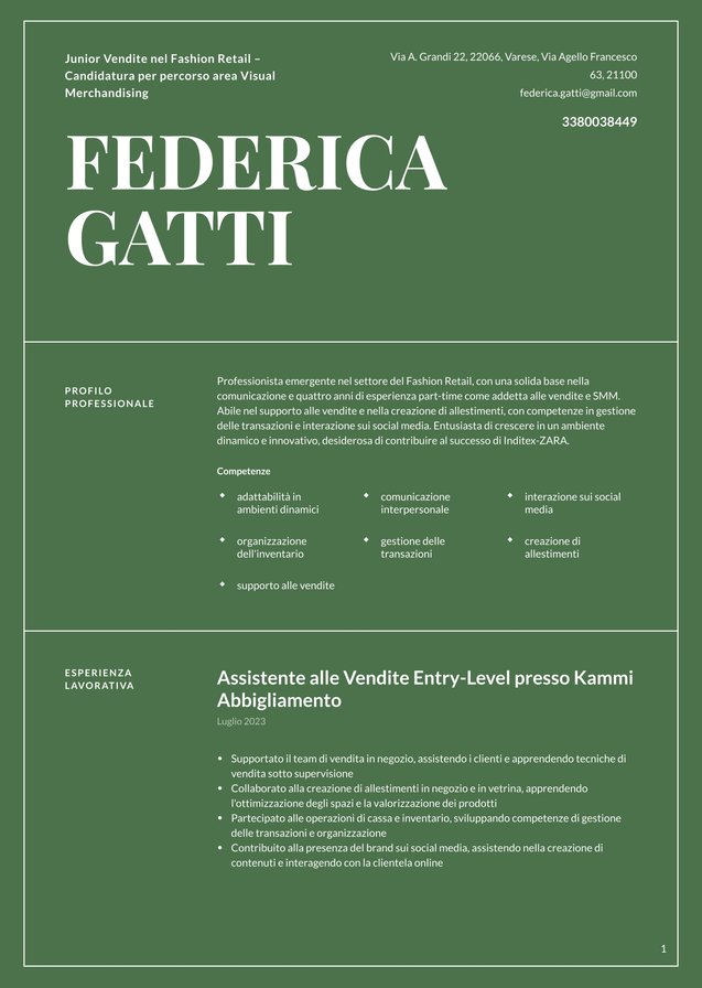 Esperienza minima o nulla Zara Translation missing: it.examples.cover_letter_example
