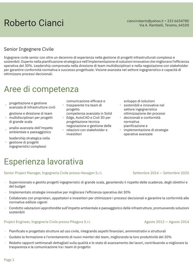 Esperienza avanzata ingegnere civile Translation missing: it.examples.cover_letter_example