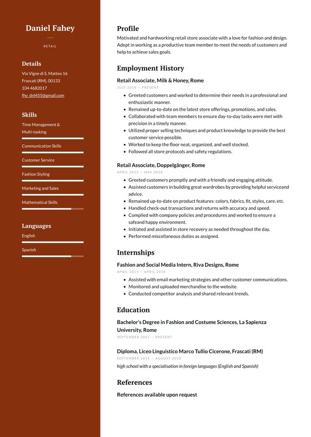 Esperienza intermedia Inglese Translation missing: it.examples.cover_letter_example