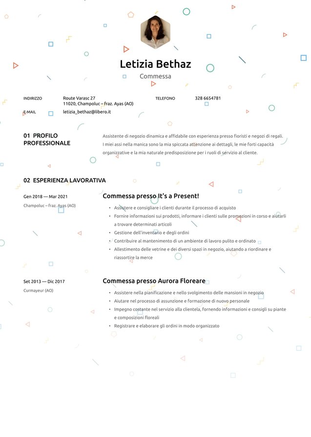 Esperienza intermedia commessa Translation missing: it.examples.cover_letter_example