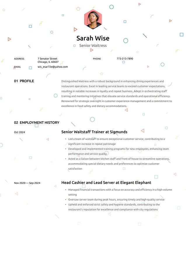 Senior-level Waitress Translation missing: en.examples.cover_letter_example
