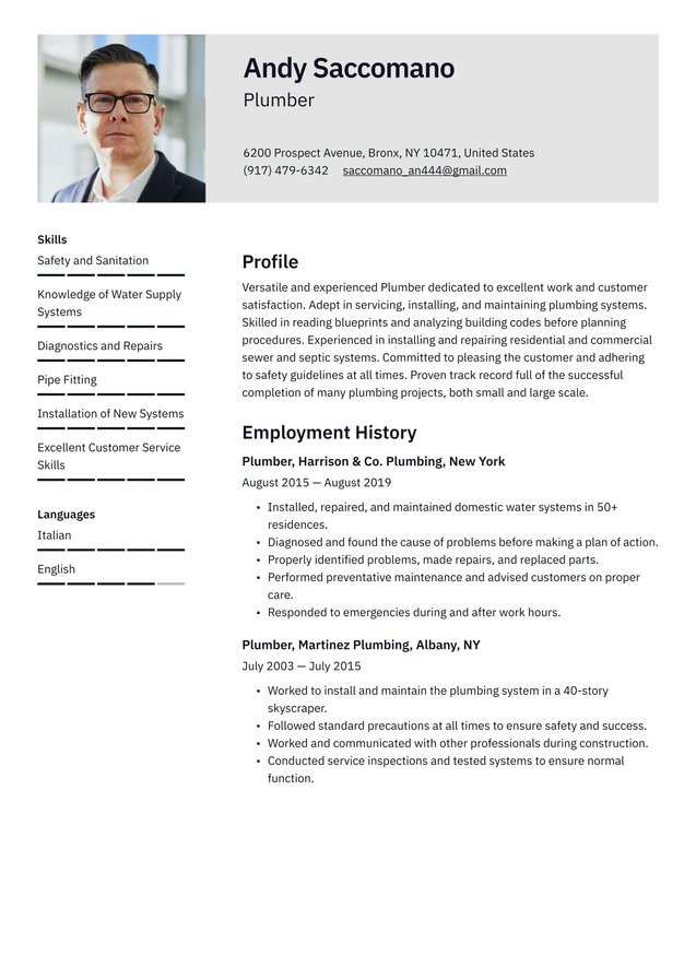 Mid-career Plumber Translation missing: en.examples.cover_letter_example