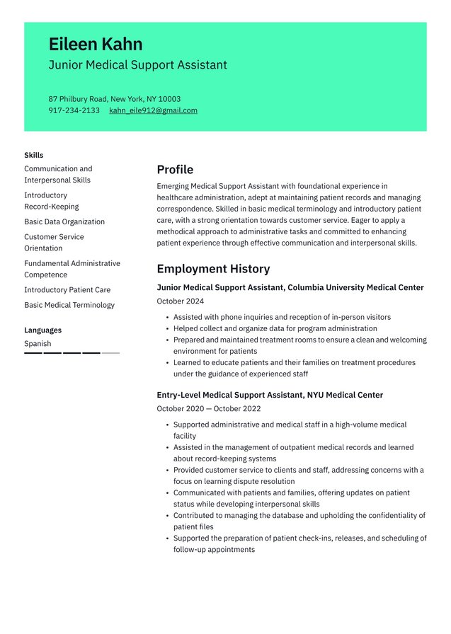 Entry-level Medical Administrative Assistant Translation missing: en.examples.cover_letter_example