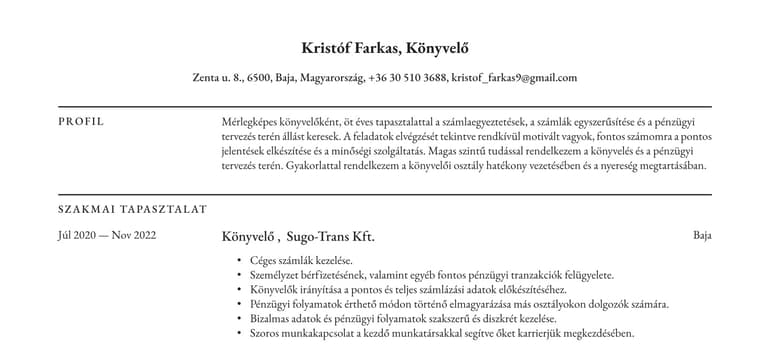 Önéletrajzom Elkészítése