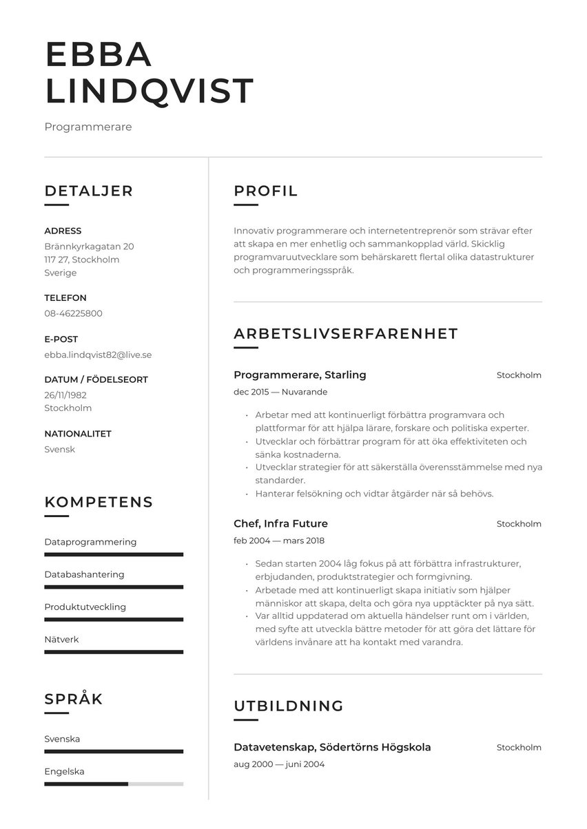 Berlin resume template