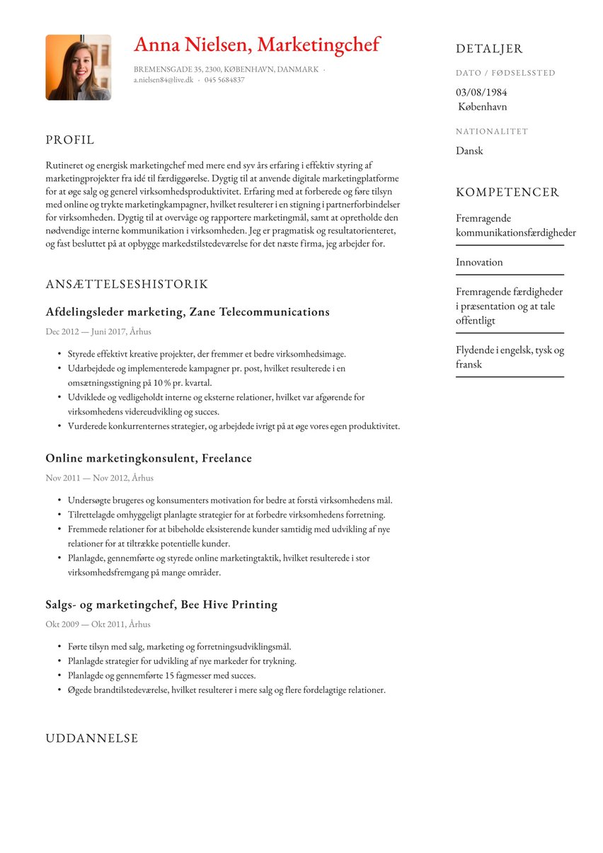 Paris resume template