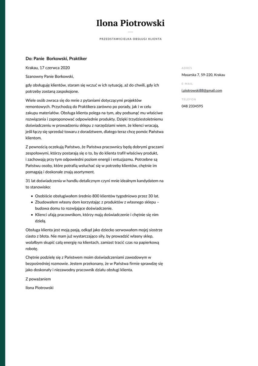 Dublin cover_letter template