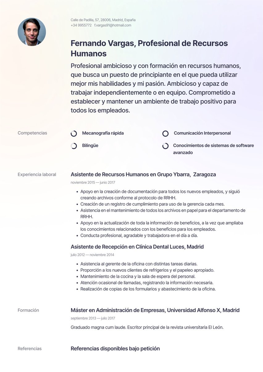 Moscú resume template