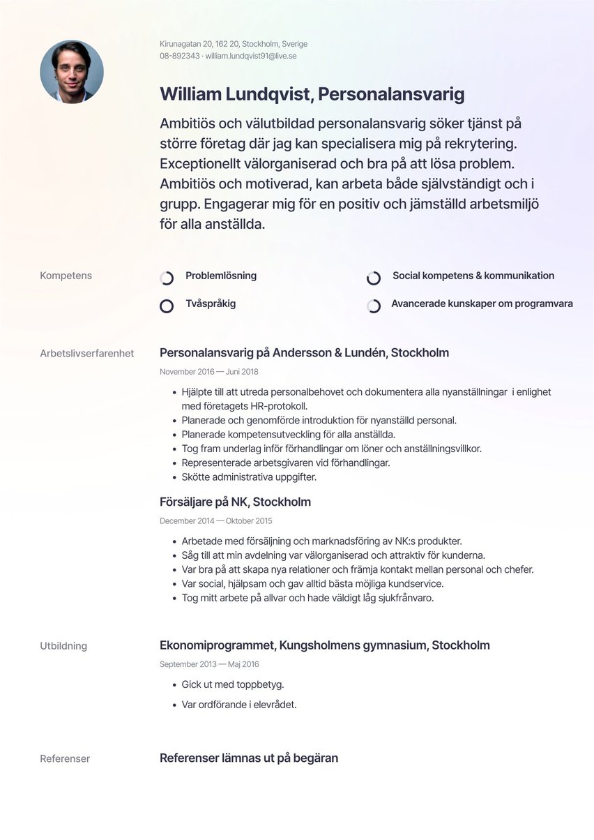 Moskva resume template