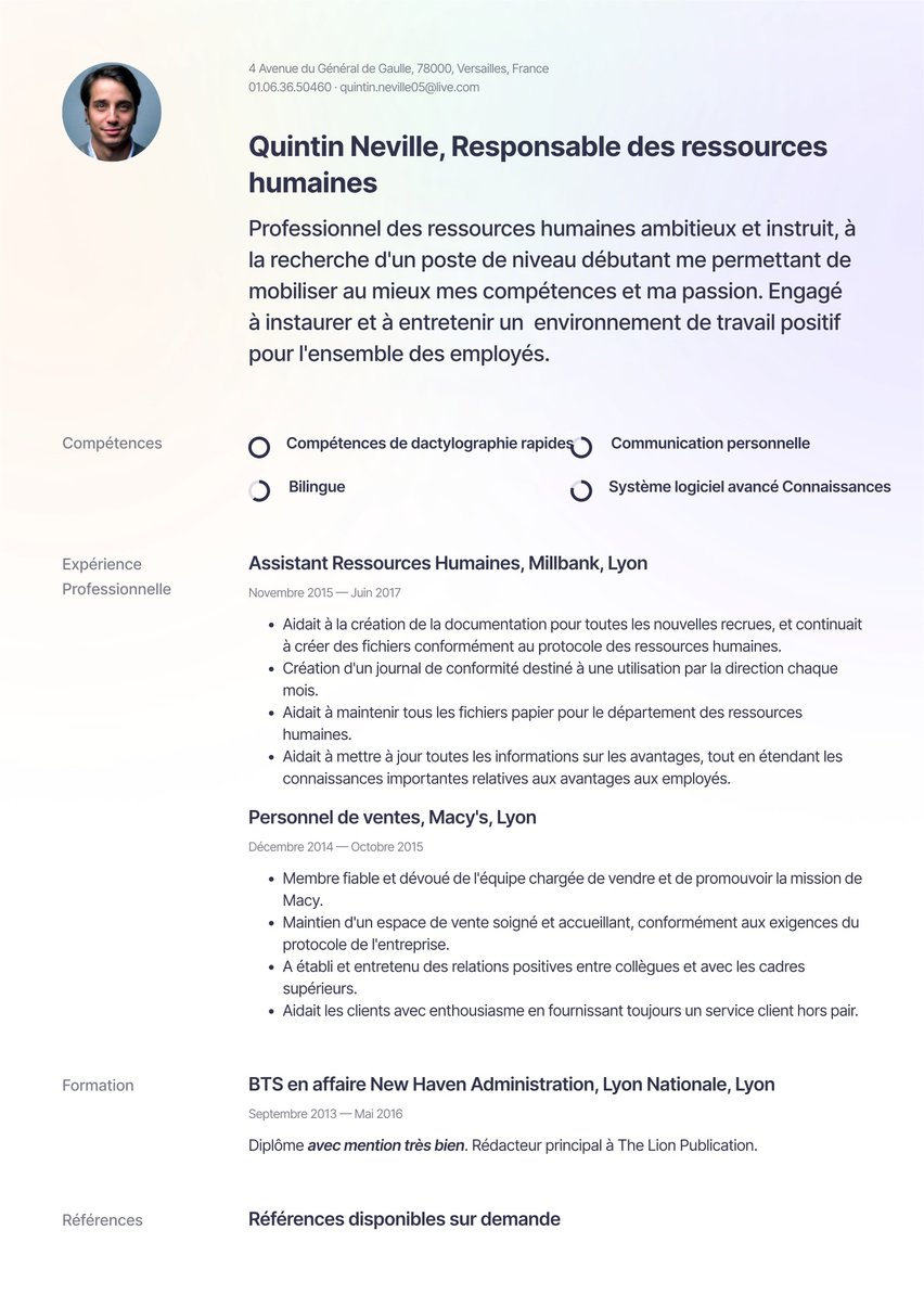 Moscou resume template