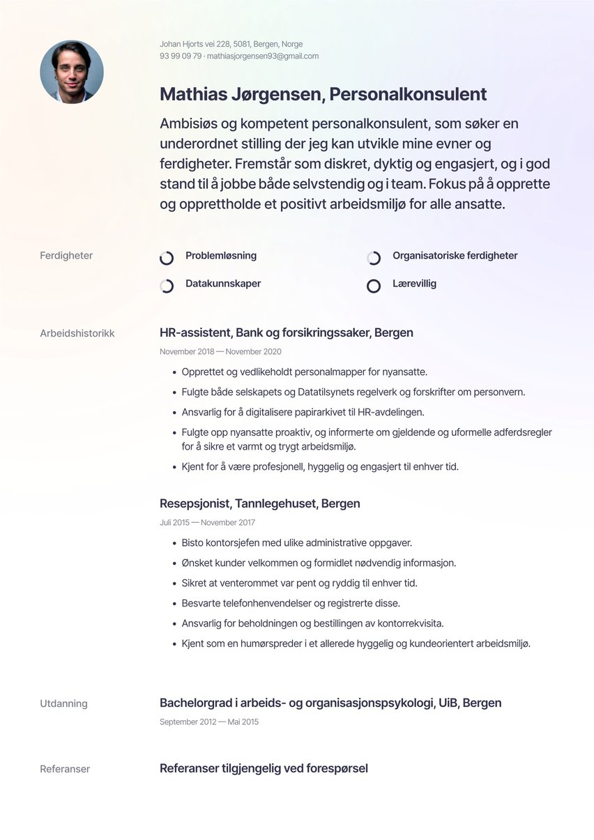 Moscow resume template