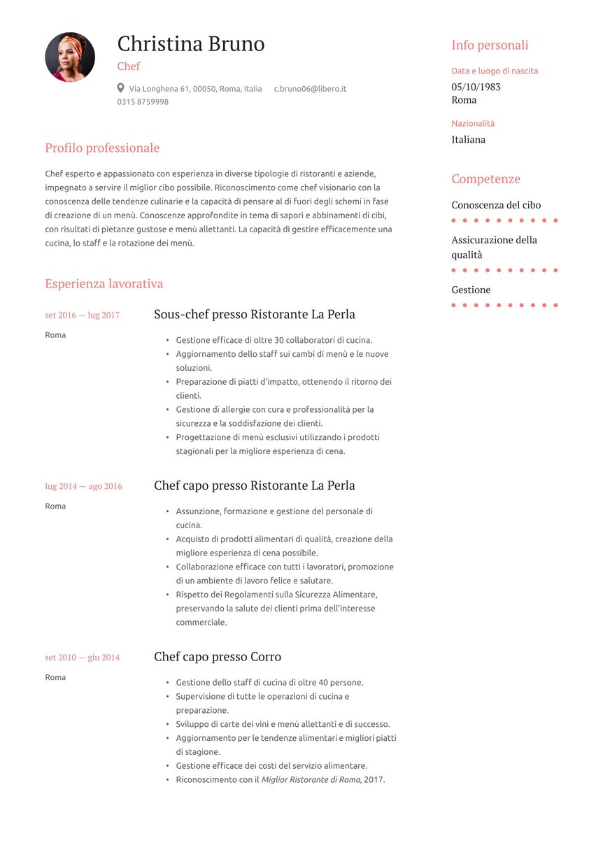 Barcellona resume template
