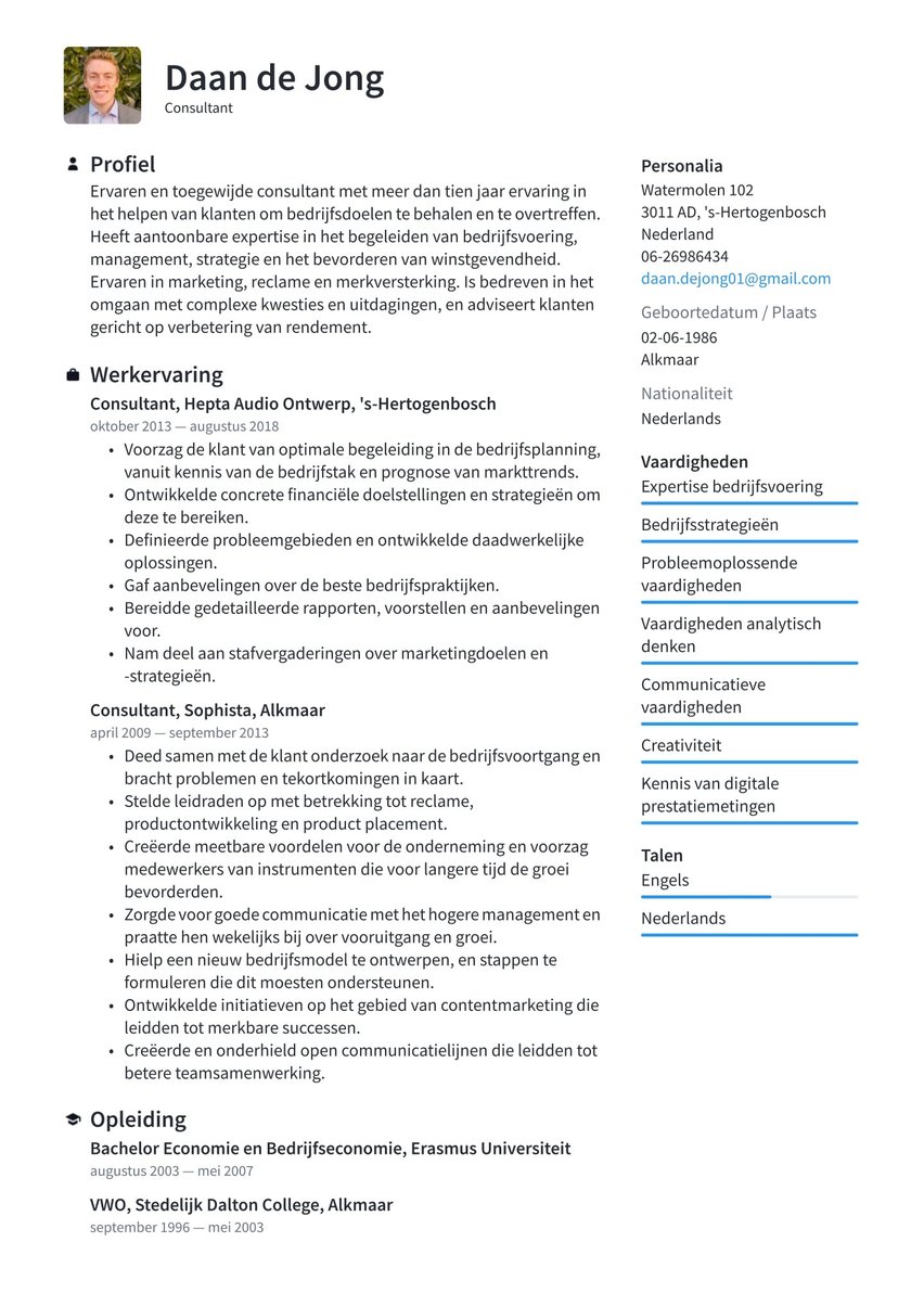 Stockholm resume template