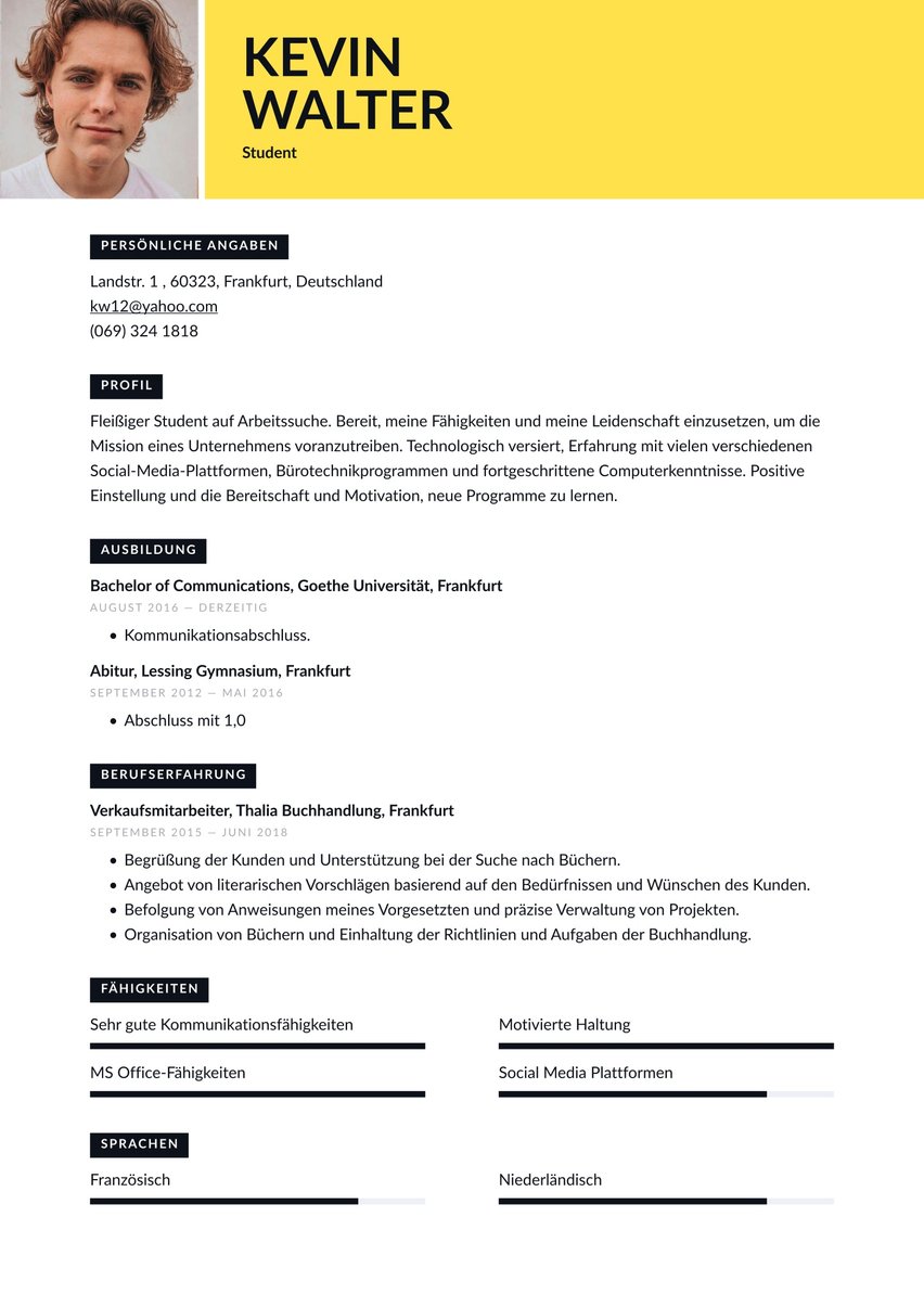 Madrid resume template