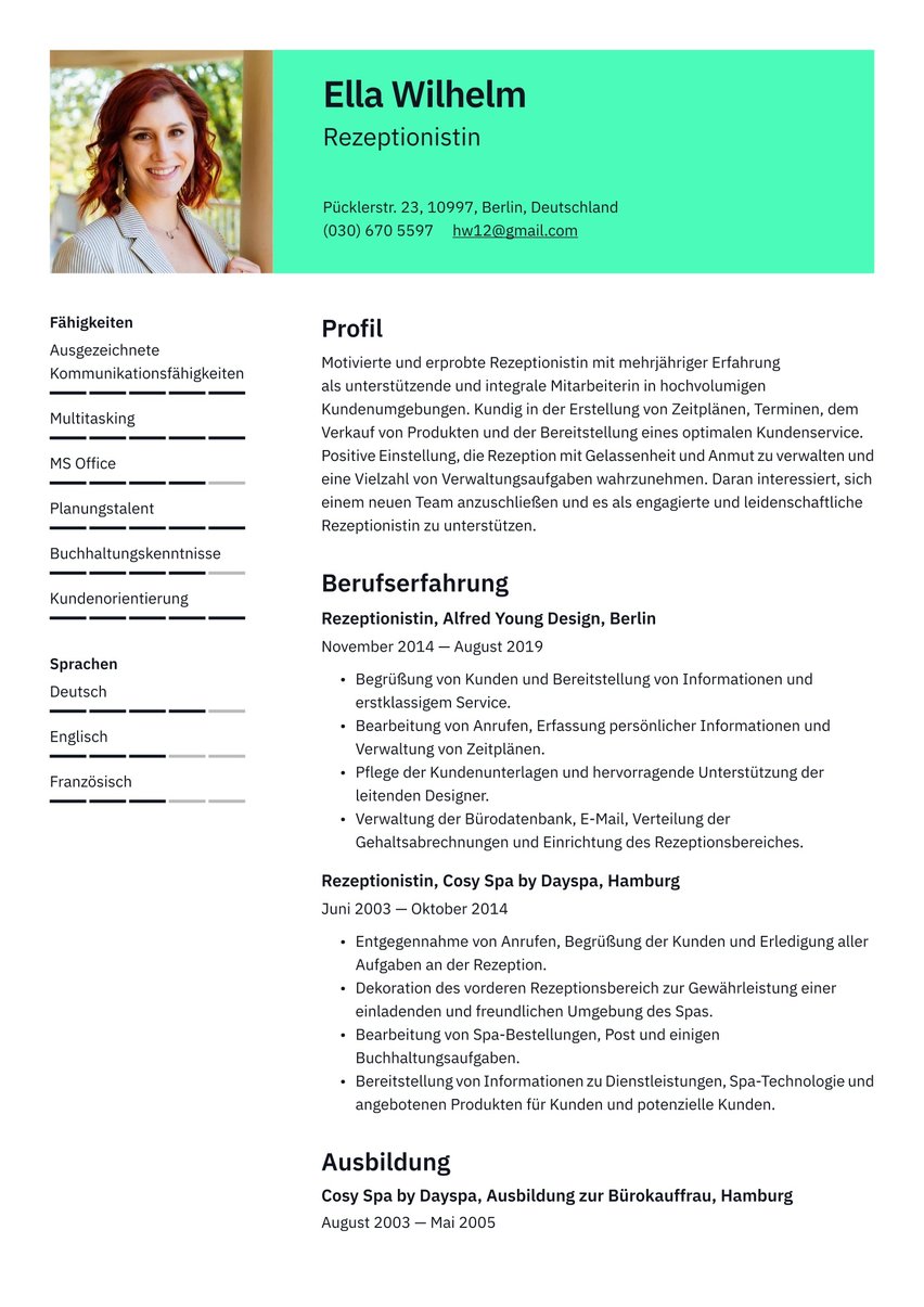 Wien resume template