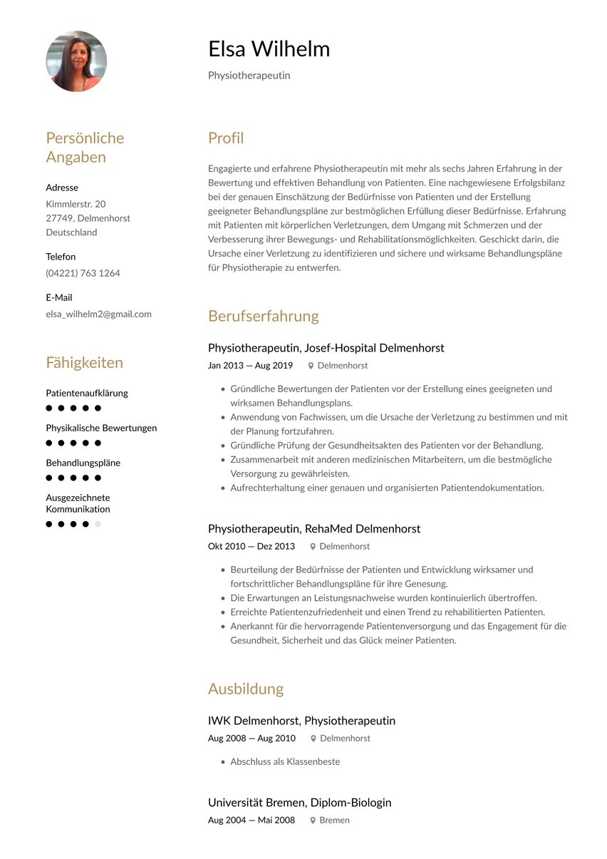 Mailand resume template