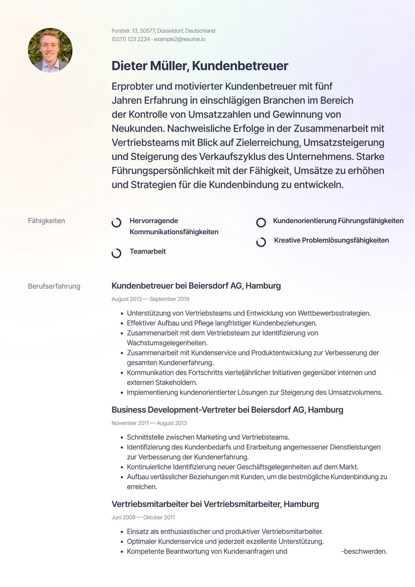 Moskau resume template