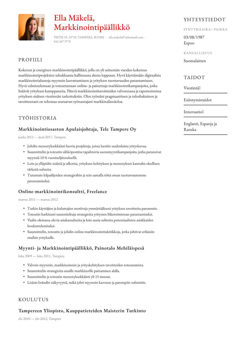 Paris resume template