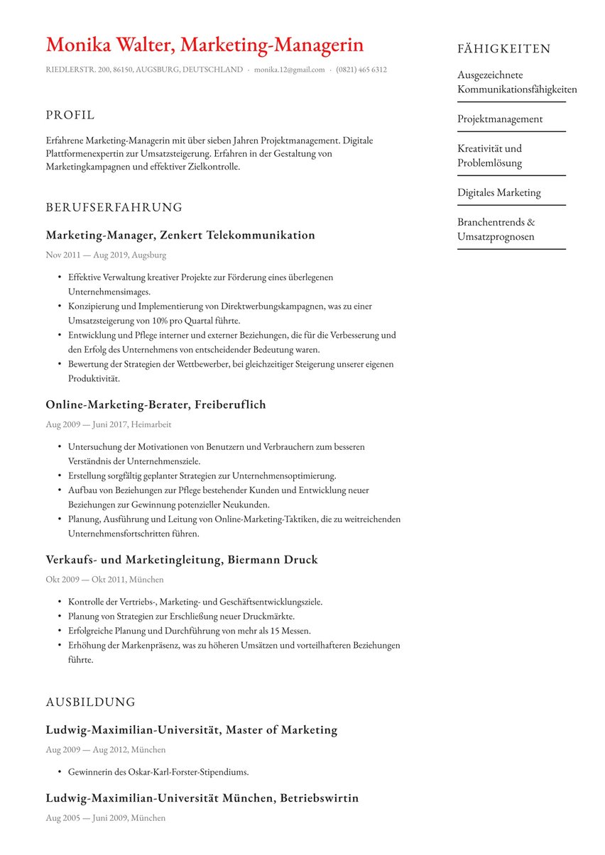 Paris resume template