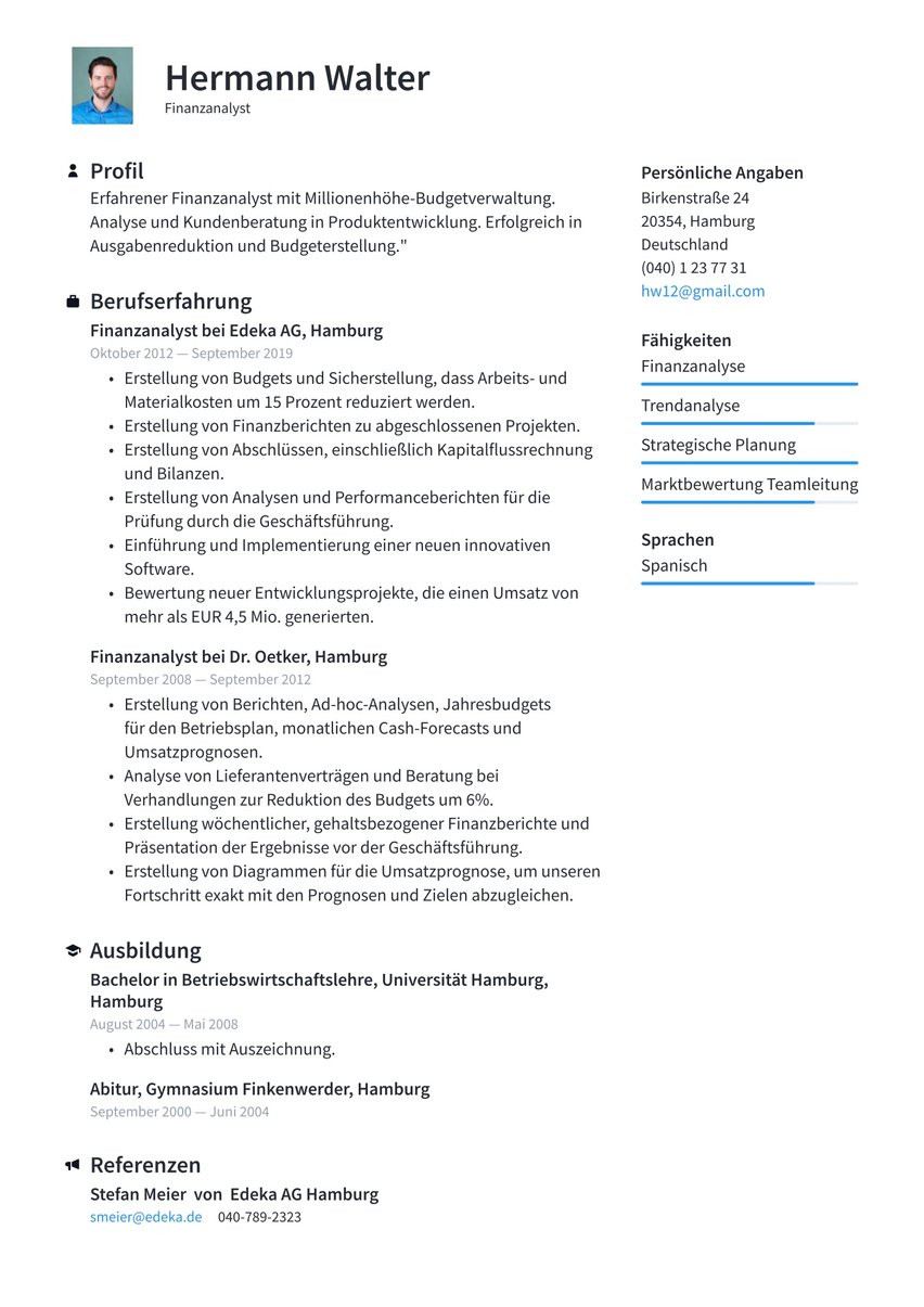 Stockholm resume template