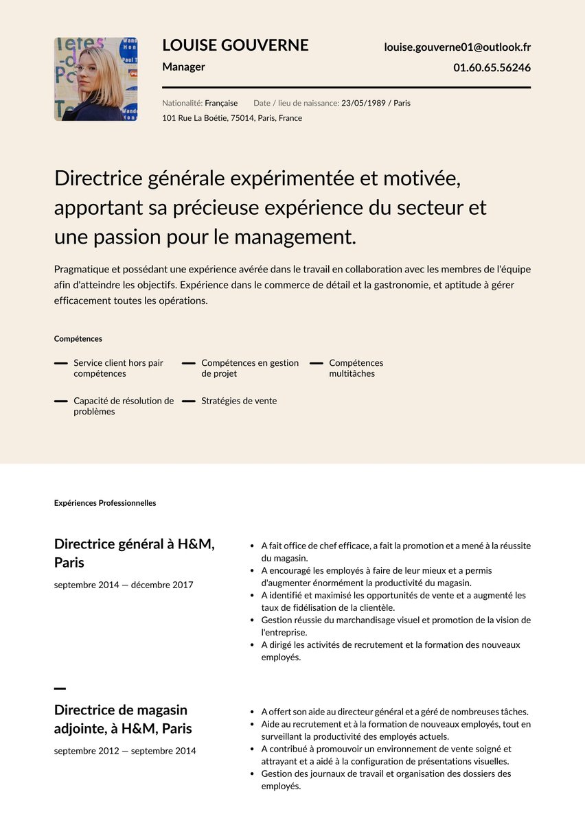 Copenhagen resume template