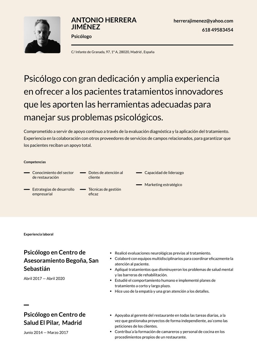 Copenhague resume template