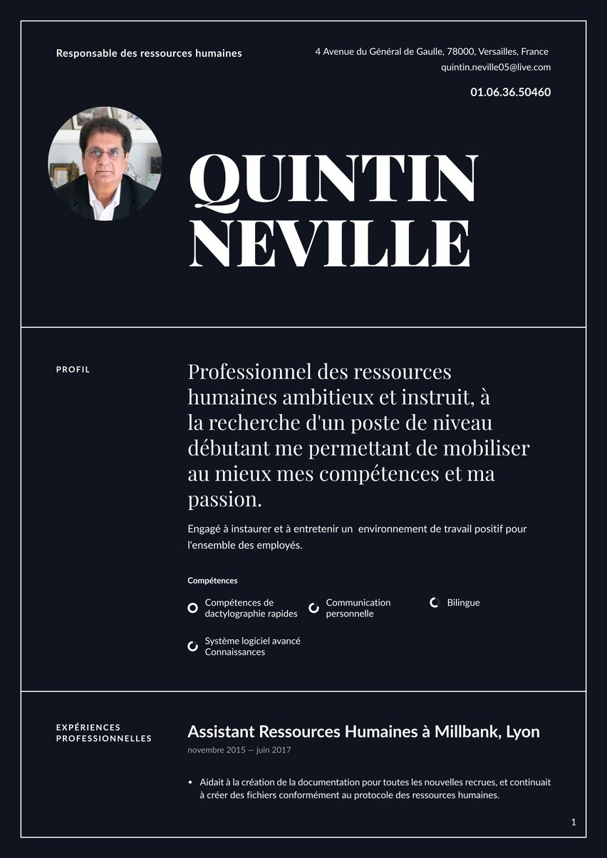 Exemples De Cv Ressources Humaines Cv Exemples Et Guide Gratuit