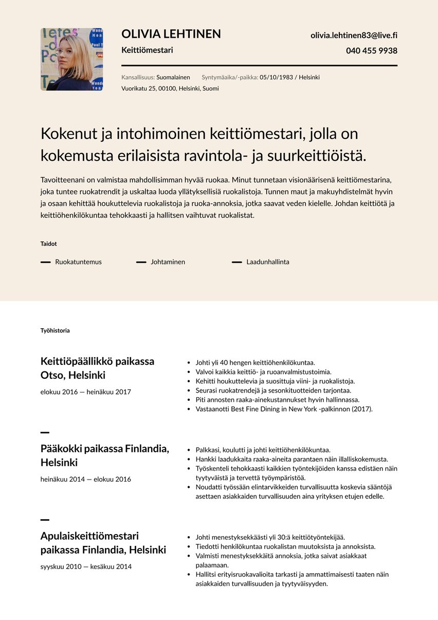 Copenhagen resume template