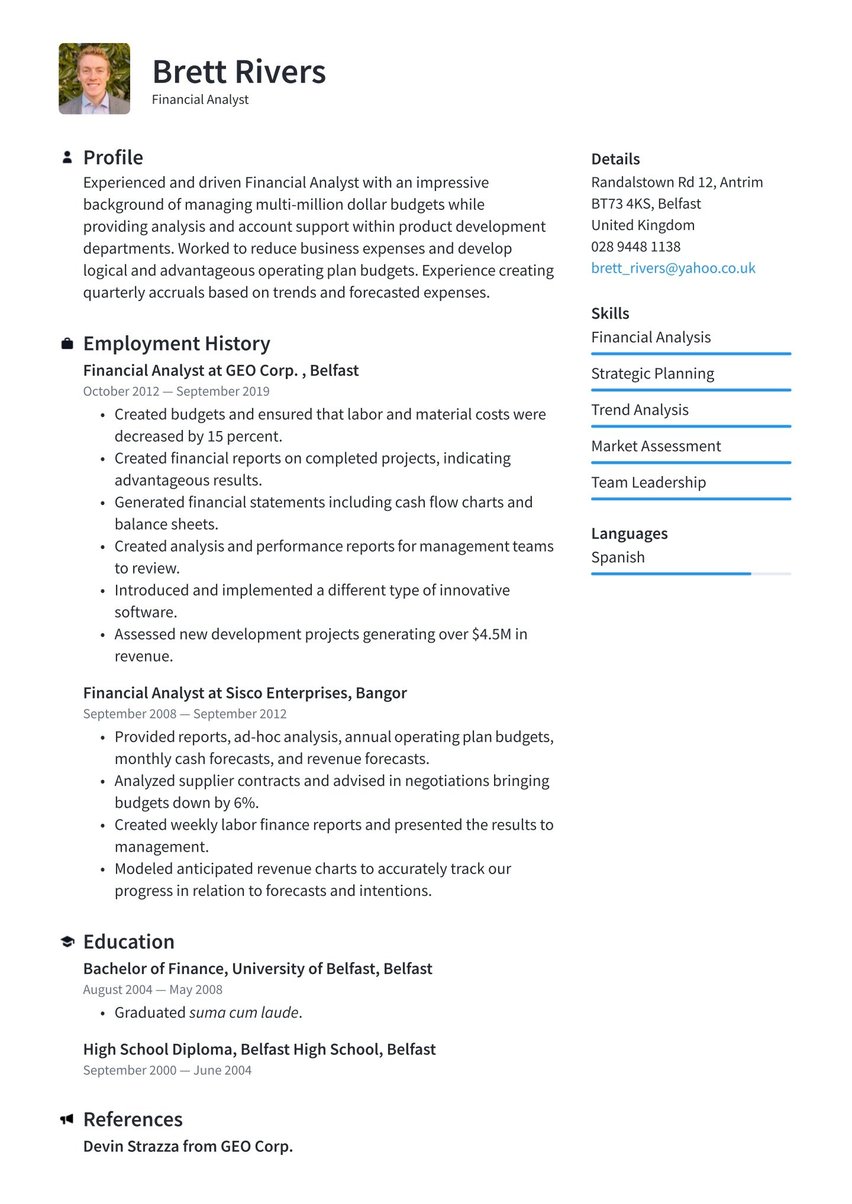 Stockholm resume template