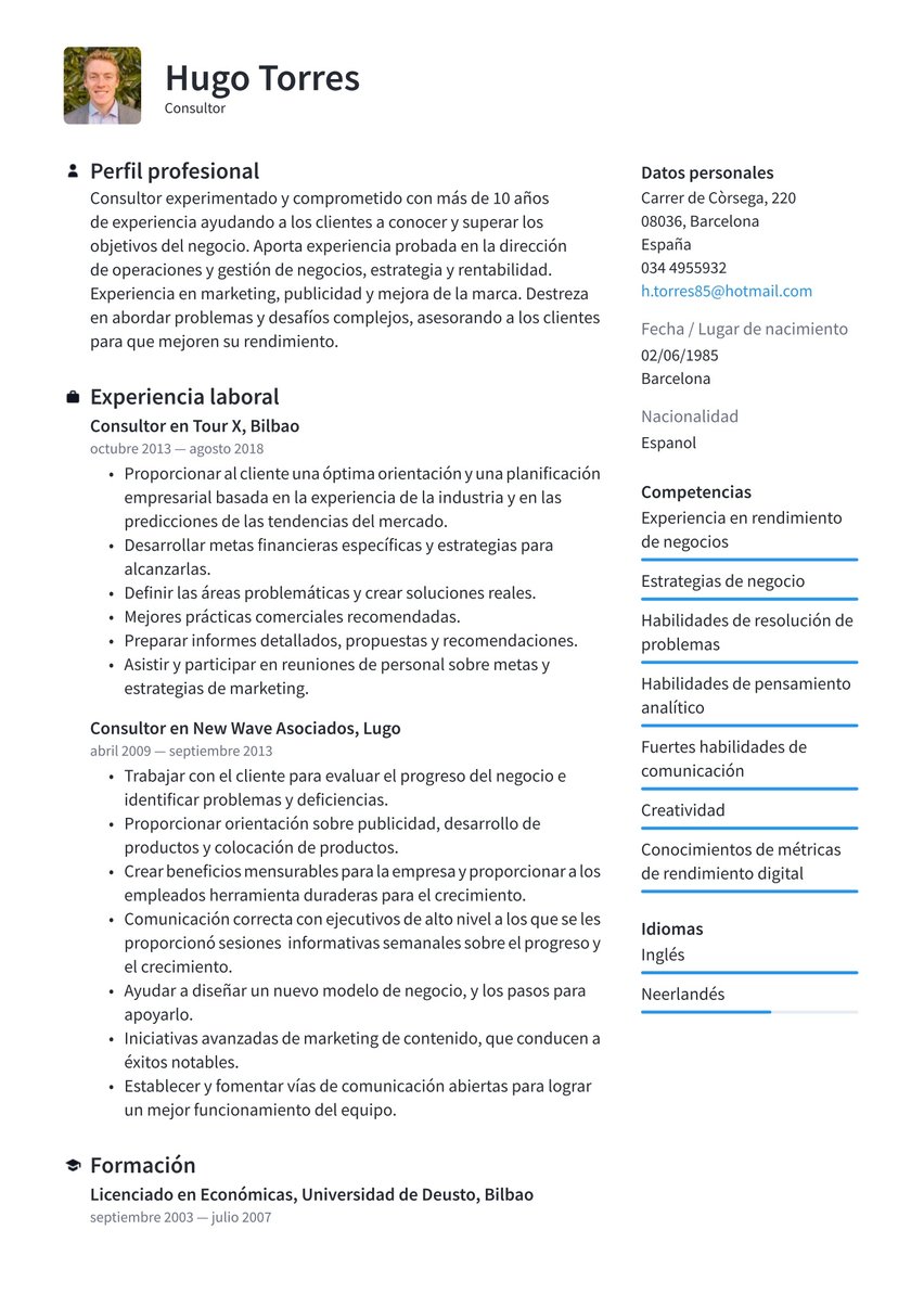 Estocolmo resume template