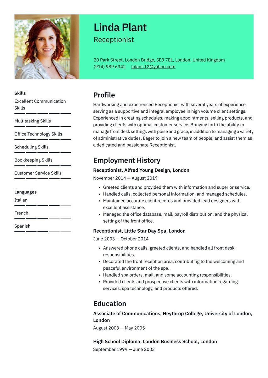 Vienna resume template