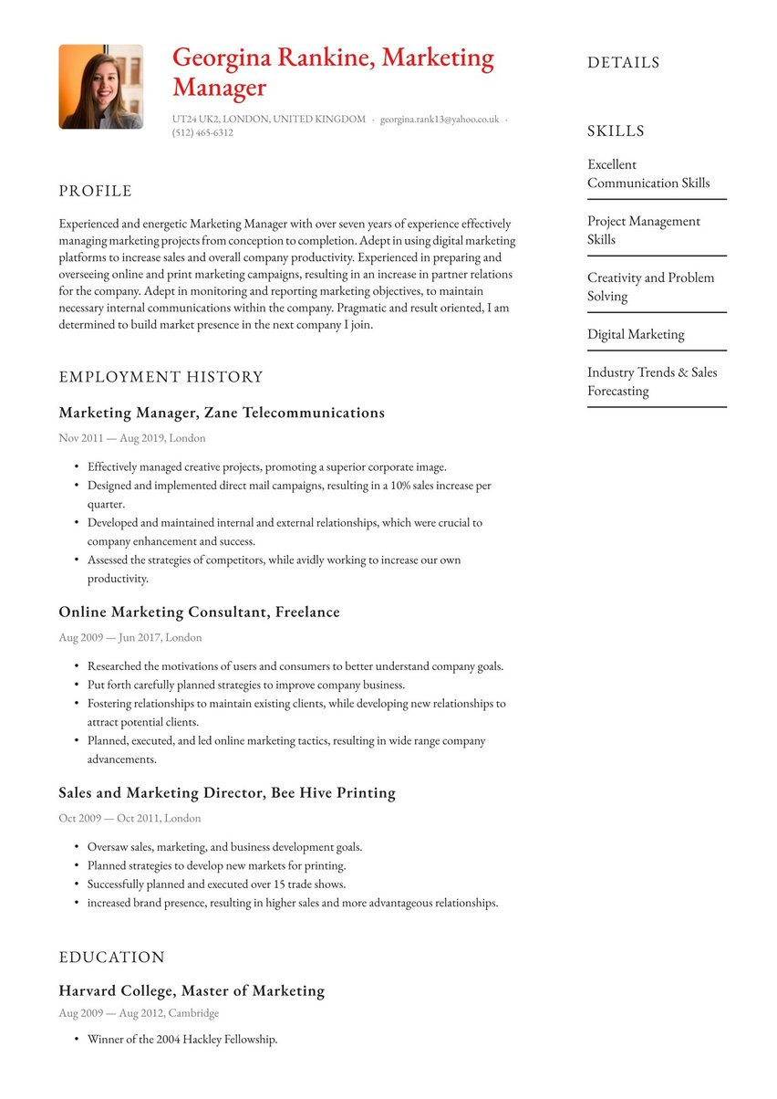 Paris resume template