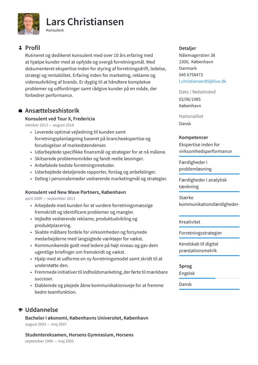 Stockholm resume template