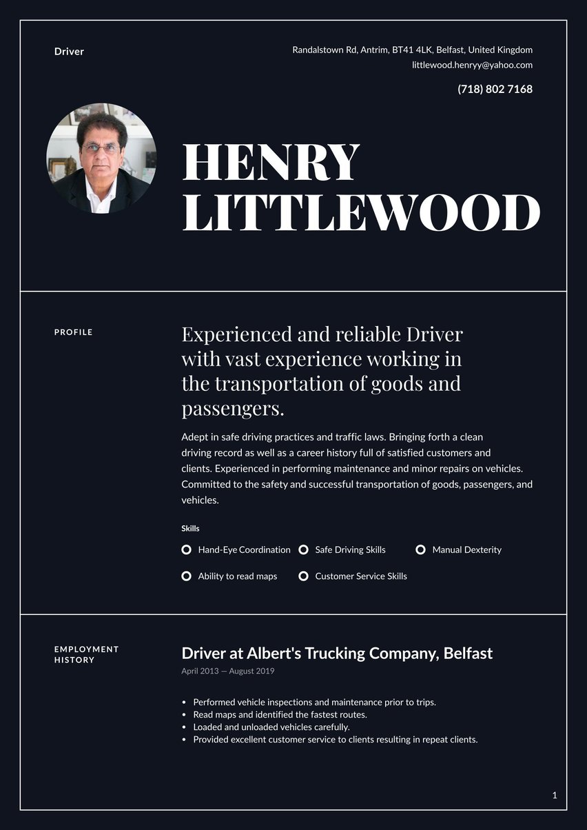 Chicago resume template