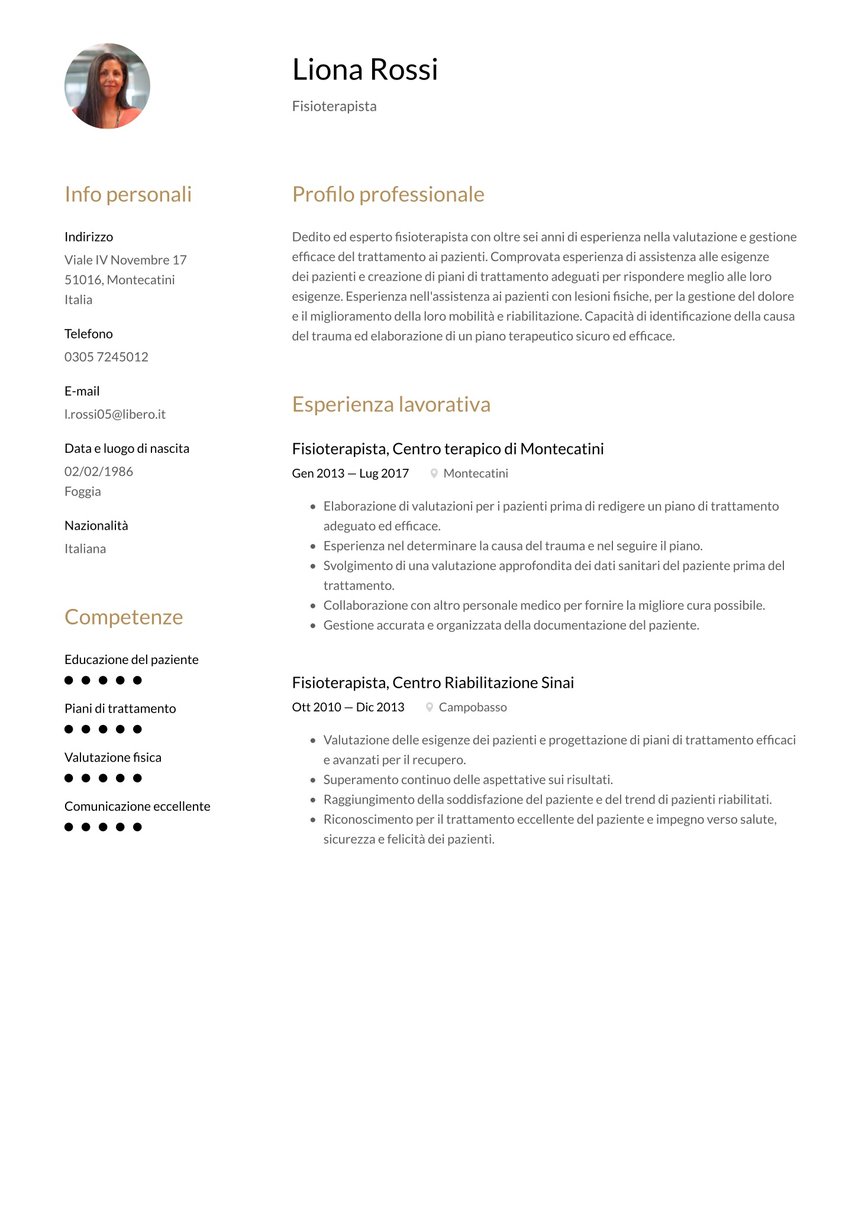 Milano resume template