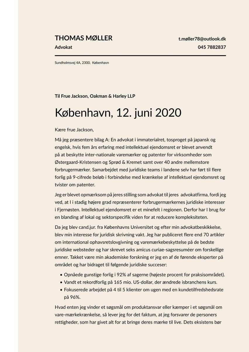 København cover_letter template