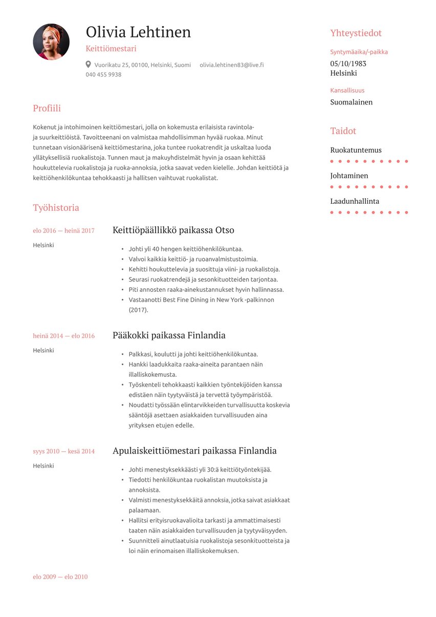 Barcelona resume template