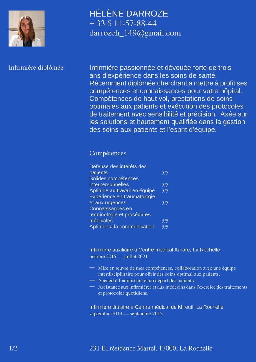 Genève resume template