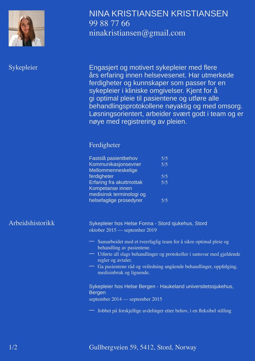 Genève resume template