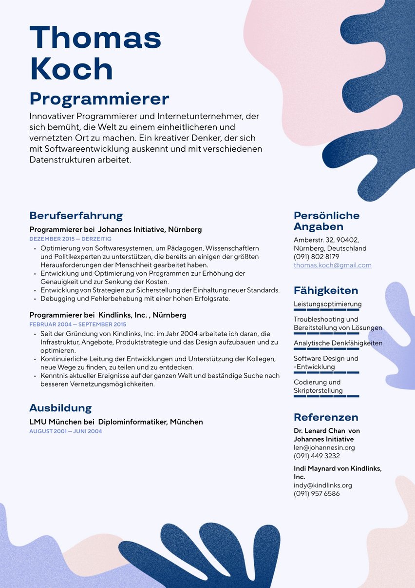 Lissabon resume template