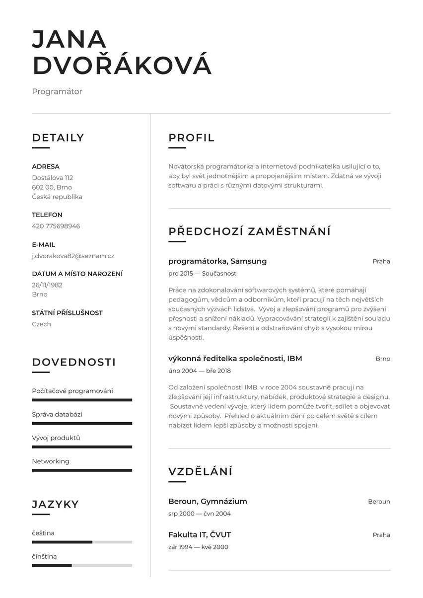 Berlín resume template