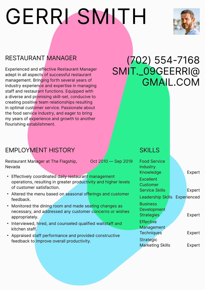 Cape Town resume template